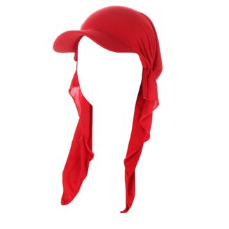 Generic Womens Chemo Hat with Peak, Turban, Plain for Cancer, Women Cancer Headwear, Headwrap, ScHal Gap, India Muslim Stretch Hat, red, One Size