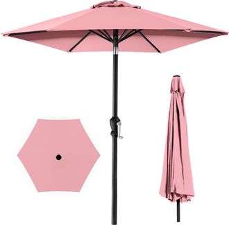 Best Choice Products 10ft Outdoor Steel Market Patio Umbrella w/ Crank, Tilt Push Button, 6 Ribs
