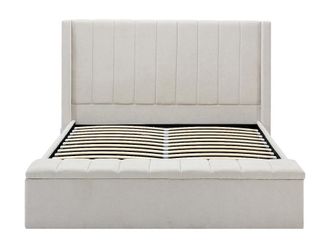 VENTE-UNIQUE.COM Cama con canap&eacute; abatible tela beige