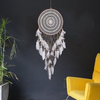 OEM Atrapasue&ntilde;os De Ganchillo - 40 Cm - Blanco Arroz