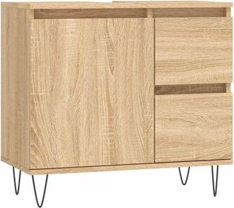 vidaXL Bathroom Cabinet Sonoma Oak 65x33x60 cm Engineered Wood Vidaxl