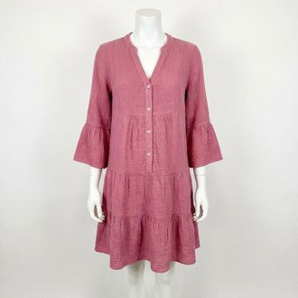 Faherty Dune Cotton Gauze Kasey Mini Dress In Heather Rose