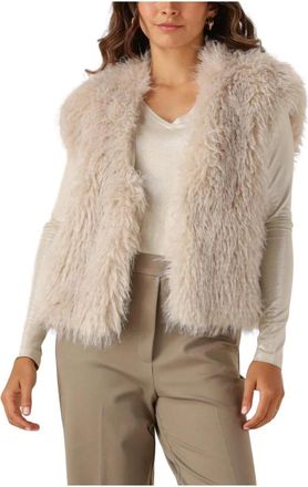 Beaumont Amsterdam Elegante Beige Blazer voor Vrouwen - Dames - Bodywarmers - Beige - L - Wol - Jassen
