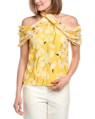 Carolina Herrera Floral Silk Top