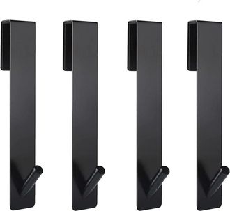 OEM Juego De 4 Ganchos Para Ducha Sin Necesidad De Taladrar. Ganchos Para Toallas. Ganchos De Acero Inoxidable Negro Con Protecci&oacute;n De Goma Para Las Pared