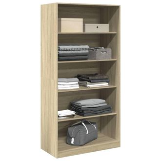 Berkfield Home Wardrobe Sonoma Oak 100x50x200 cm Engineered Wood in Light Brown | Size: 100 x 50 x 200 cm