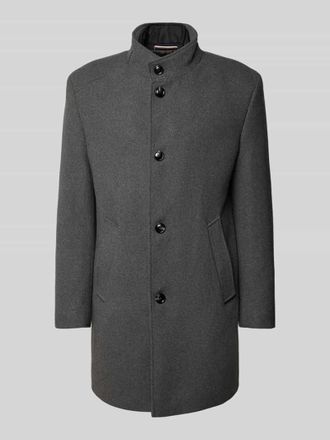 Bugatti Kurzmantel mit Stehkragen und Knopfleiste in Anthrazit, Gr&ouml;&szlig;e 25