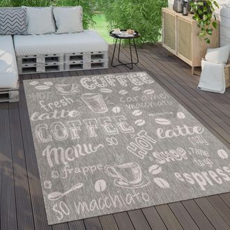 Paco Home Paco Home - Alfombra Interior Y Exterior Balcon Terraza Cocina Moderna Letra 240x340 Cm, Gris 2