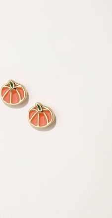 Fat Face FatFace Gold Tone Halloween Pumpkin Stud Earrings