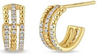 Bony Levy Mykonos 18K Yellow Gold Diamond Triple Hoop Earrings in 18K Yelllow Gold at Nordstrom Rack