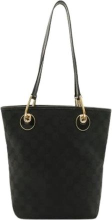 Gucci Pre-owned Vintage GG Canvas Tote Bag - Dames - Vintage Shopper - Zwart - ONE Size - Vintage