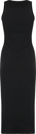McQ by Alexander McQueen Womens Midi Dress Ribbed Cotton Black