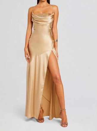 Retrof&ecirc;te Emery Crystal Sequin Embellished Maxi Dress In Nude