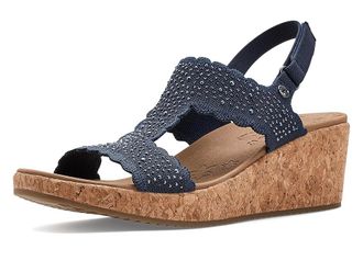 Skechers Arch Fit Beverlee 2.0 - My Fav Womens Wedge Shoes Navy : 6.5 B - Medium, Faux Leather