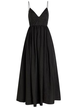 Aje Aje Vacation Pleated Ramie Maxi Dress - Black - 16 (UK16 / XL)