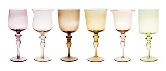 BITOSSI HOME Set of 6 Stemmed Glasses Wash Nuance Amber/Pink