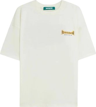 Barrow T-shirt van katoen met grafische print - Heren - T-shirts - Wit - XS - Katoen - Tops