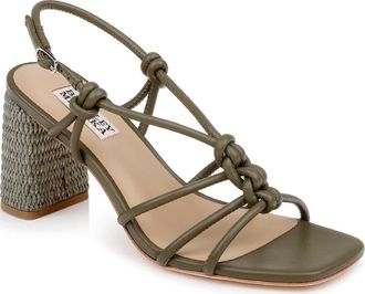 Badgley Mischka Xiara Slingback Sandal in Olive Leather at Nordstrom, Size 6.5