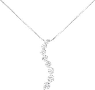 House of Brilliance AGS Certified 14k White Gold 3.0 Ctw Diamond Journey 18 Pendant Necklace at Nordstrom