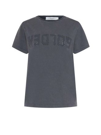 Golden Goose Distressed Cotton T-Shirt-Donna