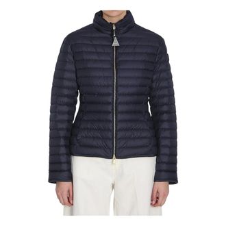 Moncler Jassen, Dames, Blauw, 2Xl, Leer, Varax Gewatteerde en Gekwalte Jas