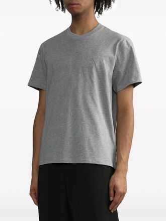 Ami logo-embroidered cotton T-shirt - Grey