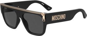 Moschino Premium Kwaliteit Zonnebril- Authentieke Stijl - Heren - Zonnebrillen - Zwart - 56 MM - Accessoires