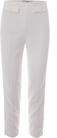Elisabetta Franchi Lightweight Crepe Trousers with Satin Side Bands