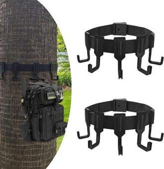OEM Ganchos Para &Aacute;rboles, 2 Piezas, Soporte Para &Aacute;rboles Con Correas De Sujeci&oacute;n, Con Ganchos, Soporte Ligero Con M&uacute;ltiples Ganchos, Negro
