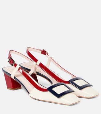 Roger Vivier Belle Vivier 45 patent leather slingback pumps