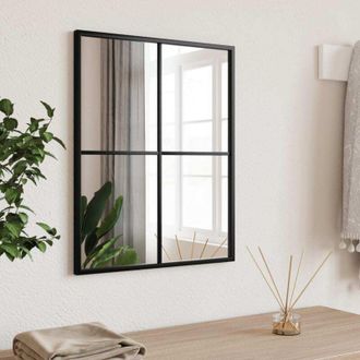 vidaXL Espejo De Pared Rectangular De Hierro Negro 40x50 Cm Vidaxl