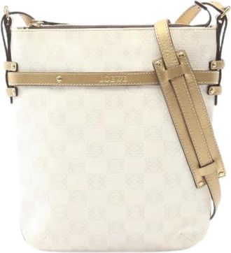 Loewe Pre-owned Cross Body Bags, female, White, Size: ONE SIZE Pre-owned Repeat Anagram PVC Coated Canvas Leather Shoulder Bag