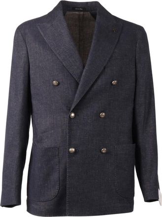 Breras Milano Single-breasted Blazer - Heren - Blazers - Blauw - S - Leer - Jassen