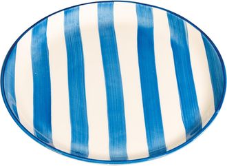 Zafferano Set Di 2 Piatti Piani Artigianali Righe Azzurro Diametro 28 Cm Made In Italy Design Elegante E Contemporaneo Per Servizio Tavola Esclusivo