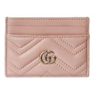 Gucci (WMNS) Gucci 26 GG Marmont Card Holder Wallet Pink Beige 443127-AAFAX-5753