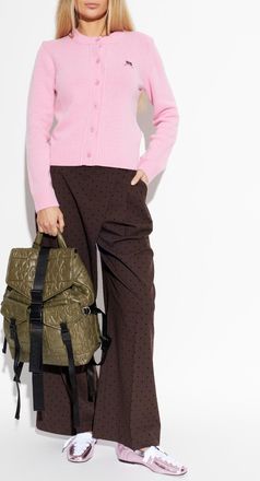 Ganni Plaid Pattern Trousers, Womens, Brown