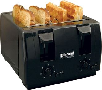 Better Chef 4 Slice Dual Control Toaster in Black