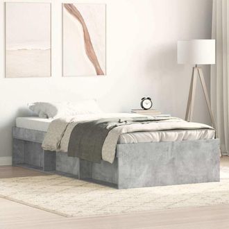 vidaXL Estructura De Cama Gris Hormig&oacute;n 75x190 Cm Vidaxl