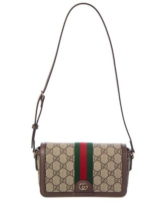 Gucci Ophidia Mini Gg Supreme Canvas & Leather Shoulder Bag