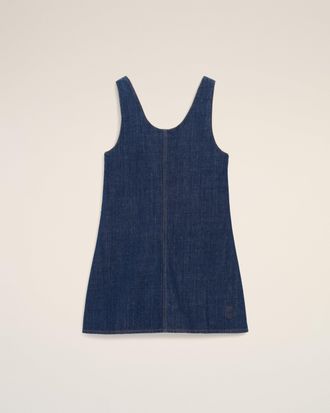 Ami Blue Cotton Short Strapped Dress Blue - XXS - for Women