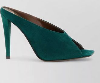 Giuseppe Zanotti suede leather v-neck mules