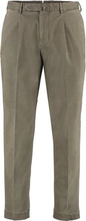 THE (ALPHABET) Pantalones de Sarga de Algod&oacute;n con Delantero Plano - Trousers - Hombre - Verde - 2XL