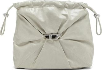 Diesel Scrunch-D Bucket - Dames - Clutches - Grijs - ONE Size - Leer - Tassen