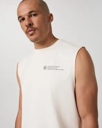 Vuori Clothing Sleeveless Heavyweight Cotton Muscle Tank Top | Ivory | Medium