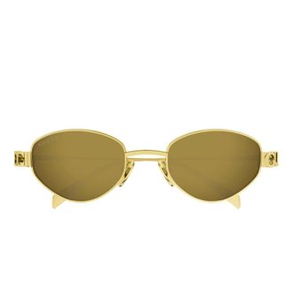 Gucci Sunglasses, female, Yellow, Size: 47 MM Geometric Oval Sunglasses