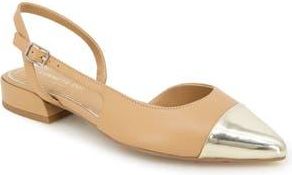 Kenneth Cole Cayla Slingback Half dOrsay Pointed Cap Toe Pump in Doe at Nordstrom Rack, Size 7.5