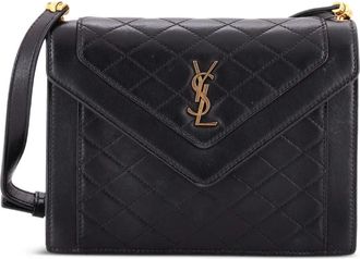 Saint Laurent Gaby Envelope tas gewatteerde leren kleine crossbodytas - Zwart