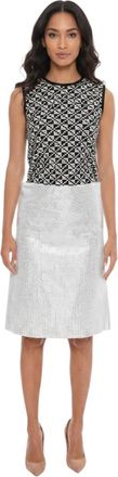 Bottega Veneta White Embellished Knee Length Skirt