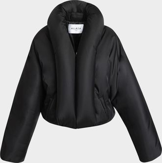 Alaia Taffeta Padded Bomber Jacket