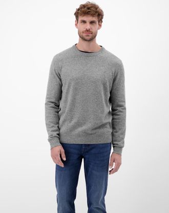 Lerros Strickpullover LERROS, Herren, Gr. 3XL, tender beige melange, Strick, Obermaterial: 88% Schurwolle, 12% Kaschmir, meliert, regular fit normal, Rundhal